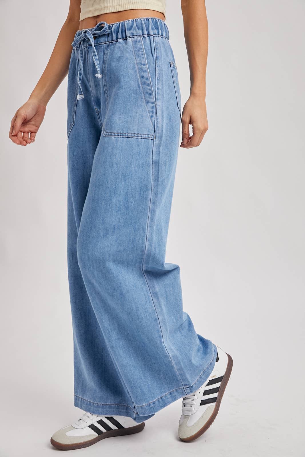 Denim Wide Leg Pants