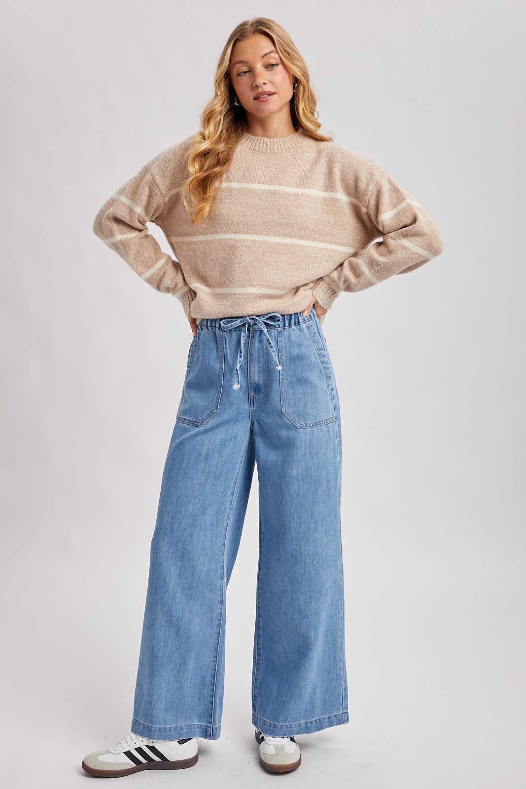 Denim Wide Leg Pants