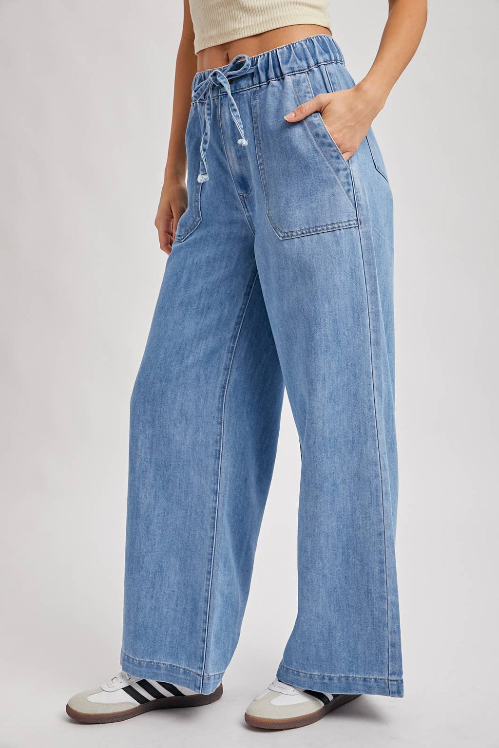 Denim Wide Leg Pants
