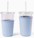 Blue Striped Drink Cover-Large